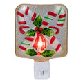 White and Red Glass Christmas Night Light J684466
