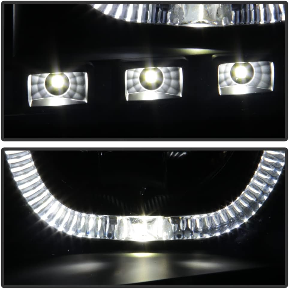Black LED Projector Headlights Driver + Passenger Side A541447