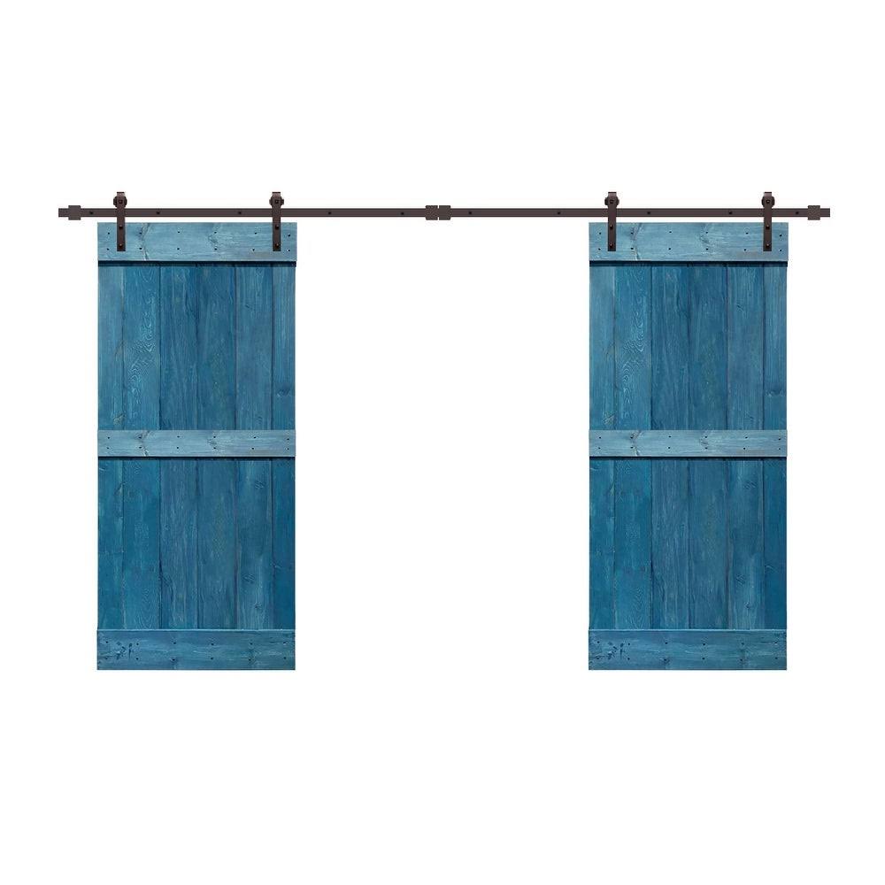 Stained Double Barn Door with Hardware Kit K150