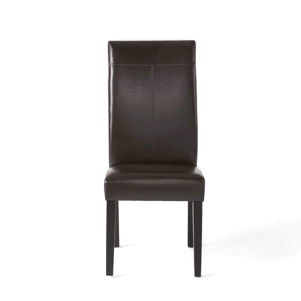 Brown Faux Leather Dining Chairs Set of 2 B998