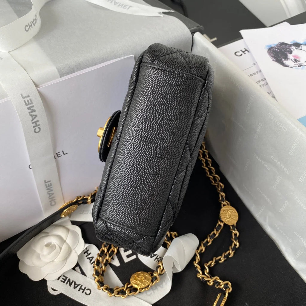 Mini Flap Bag With Top Handle Black 7.9in/20cm P29479