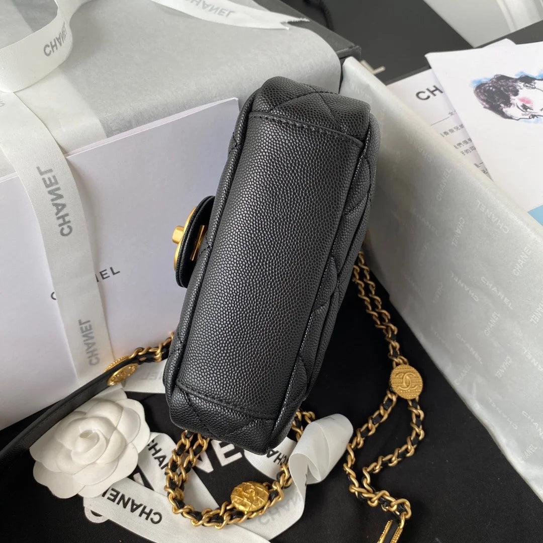 Mini Flap Bag With Top Handle Black 7.9in/20cm P29479