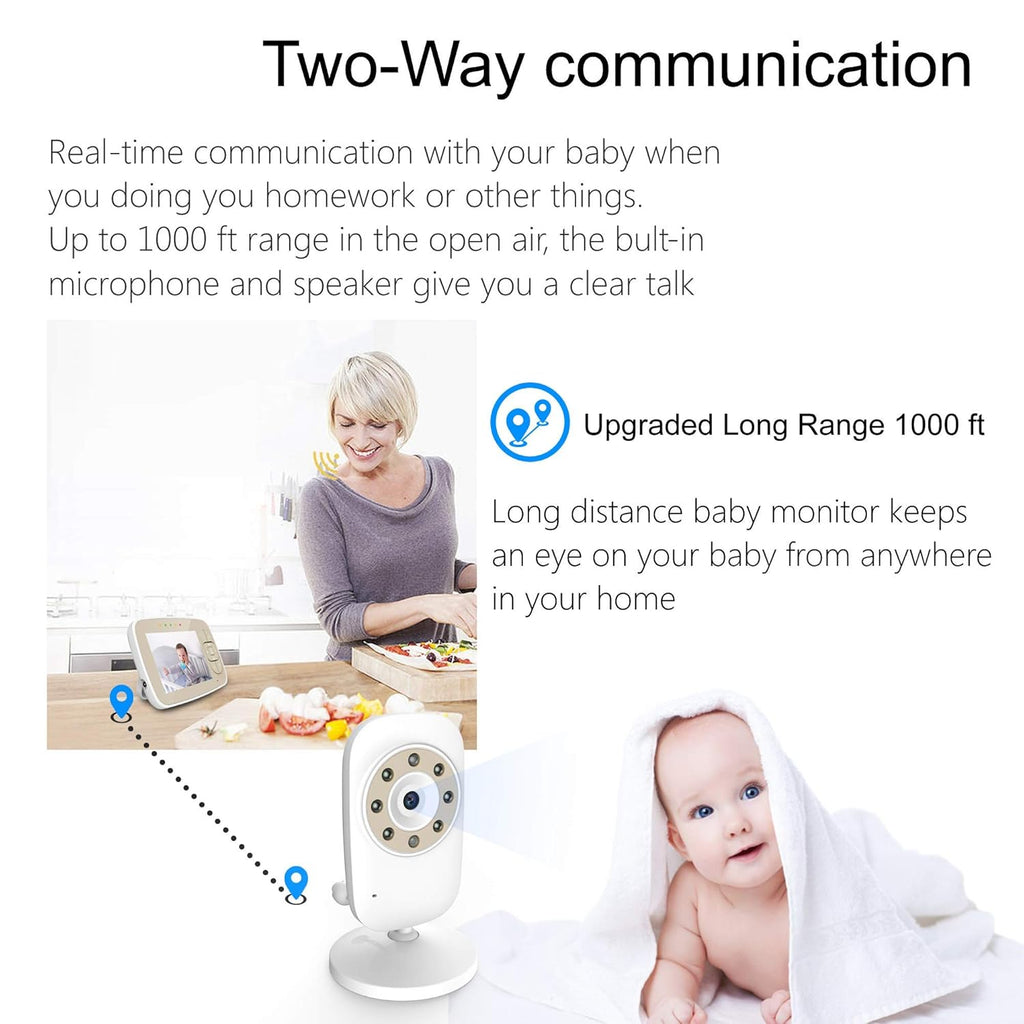 Baby Monitor with Camera and Video, 3.5 inch Y22872