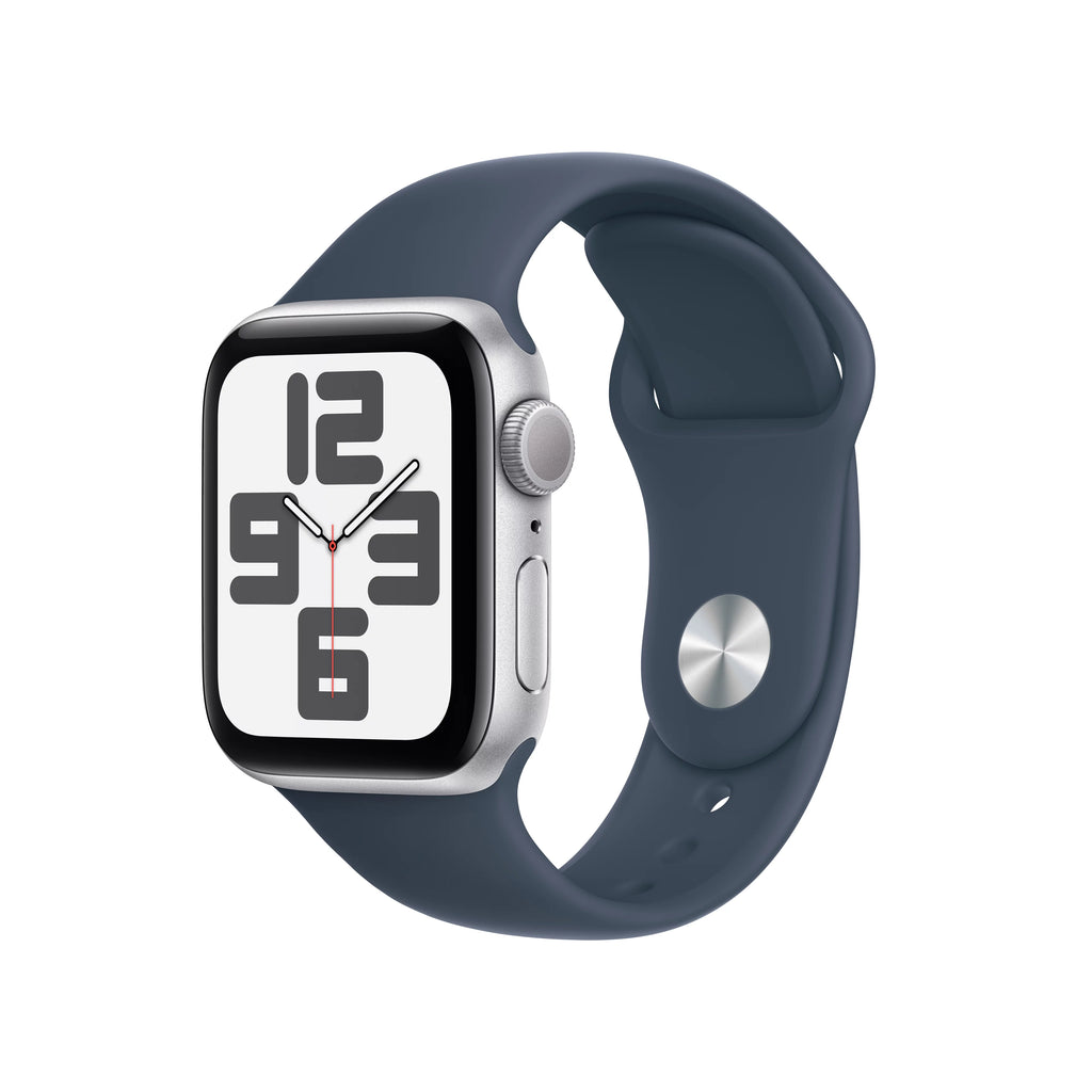 Silver Aluminum 40mm GPS Smartwatch with Storm Blue Sport Band K7936