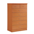 7 Drawer Wooden Jumbo Dresser Chest with 2 Top Locks, Cherry J6235