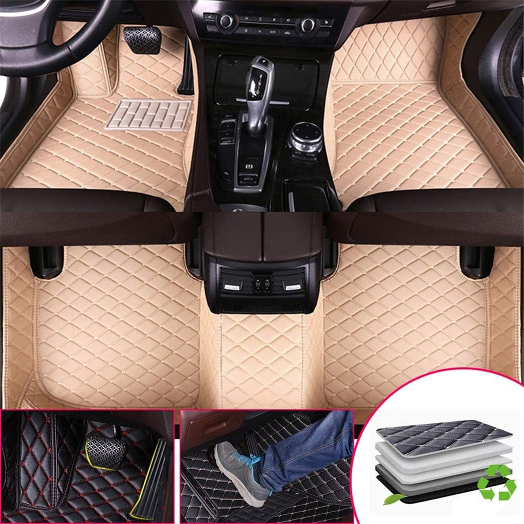 Black Beige Custom Car Floor Mats for Honda Civic Q313282
