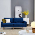 Blue Velvet Square Arm Sofa T3499