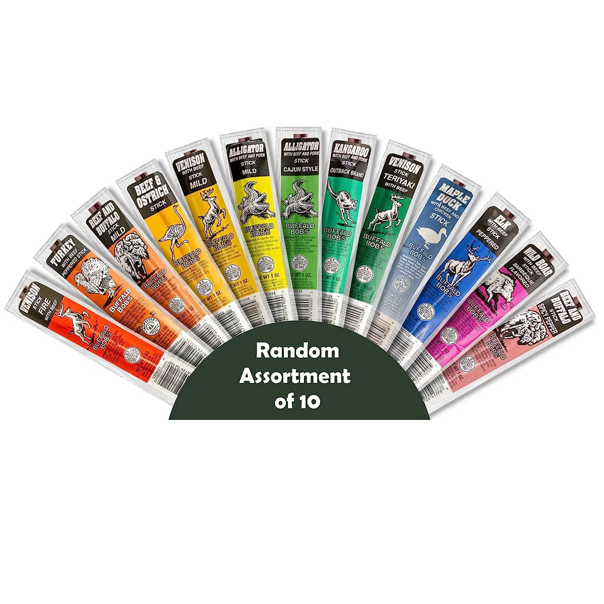 10 Piece Game Jerky Sticks Variety Pack O701392