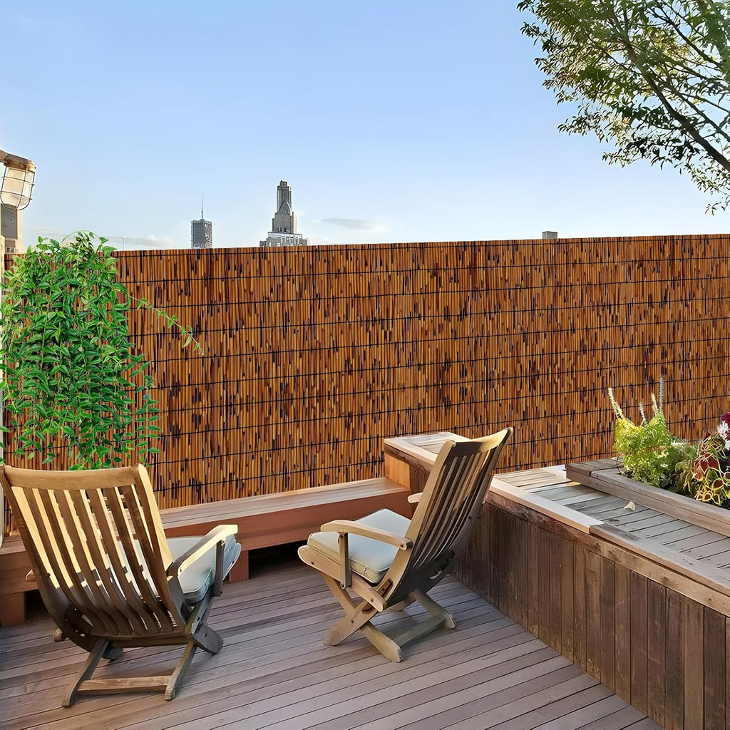 Bamboo Reed Fence 6 Feet High 6FT X 16.4FT Natural Reed Fencing Privacy Reed Screening Brown Q59299