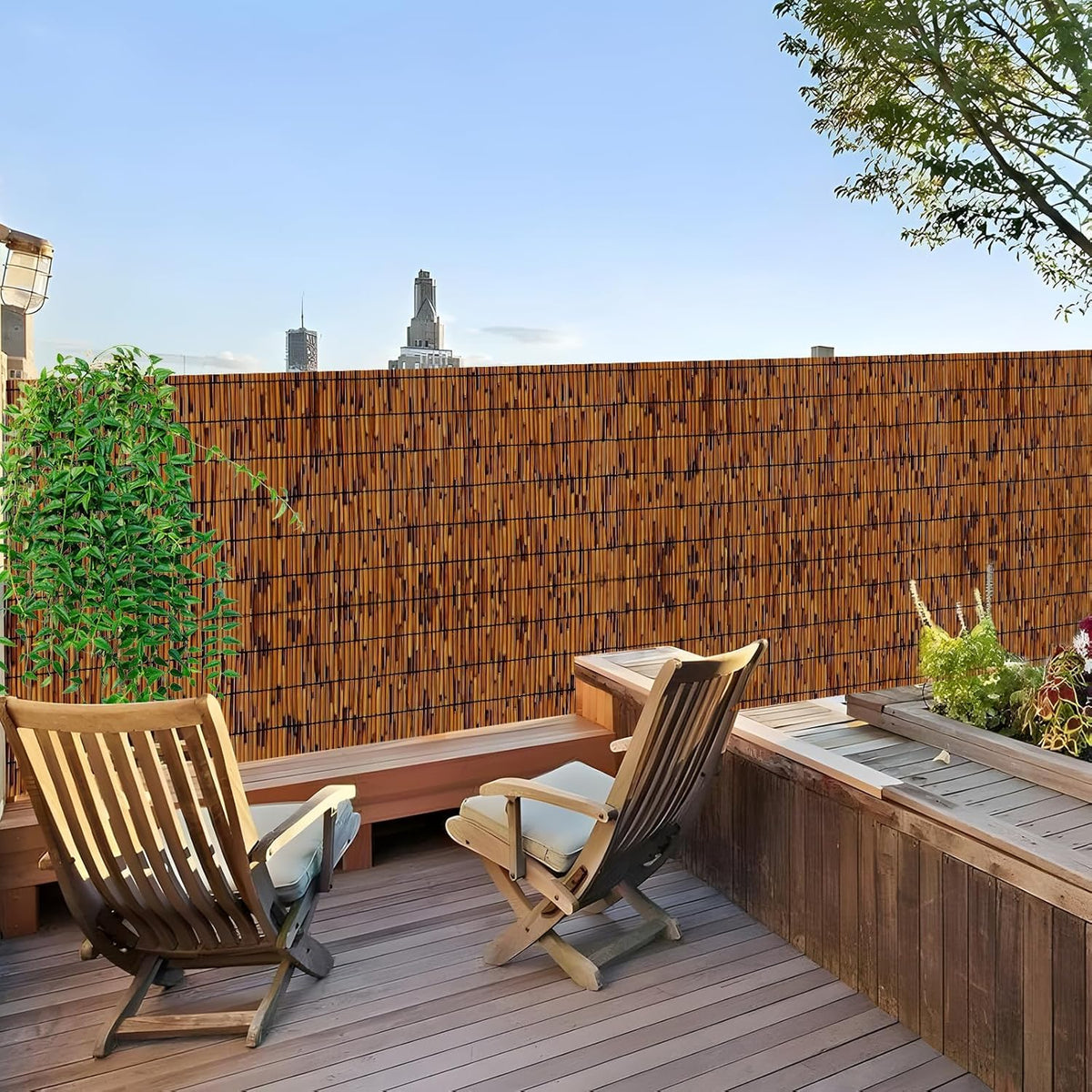 Bamboo Reed Fence 6 Feet High 6FT X 16.4FT Natural Reed Fencing Privacy Reed Screening Brown Q59299
