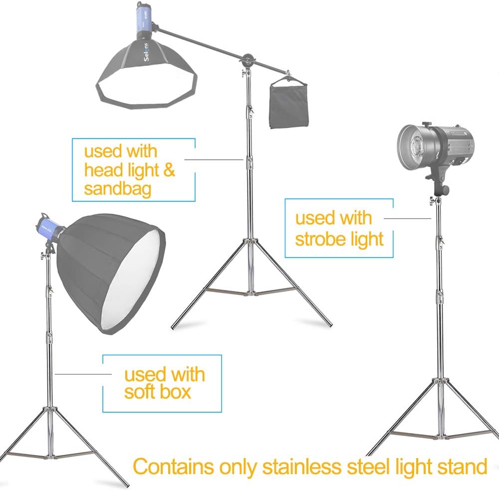 Heavy Duty Stainless Steel Light Stand Pack of 2 Y459