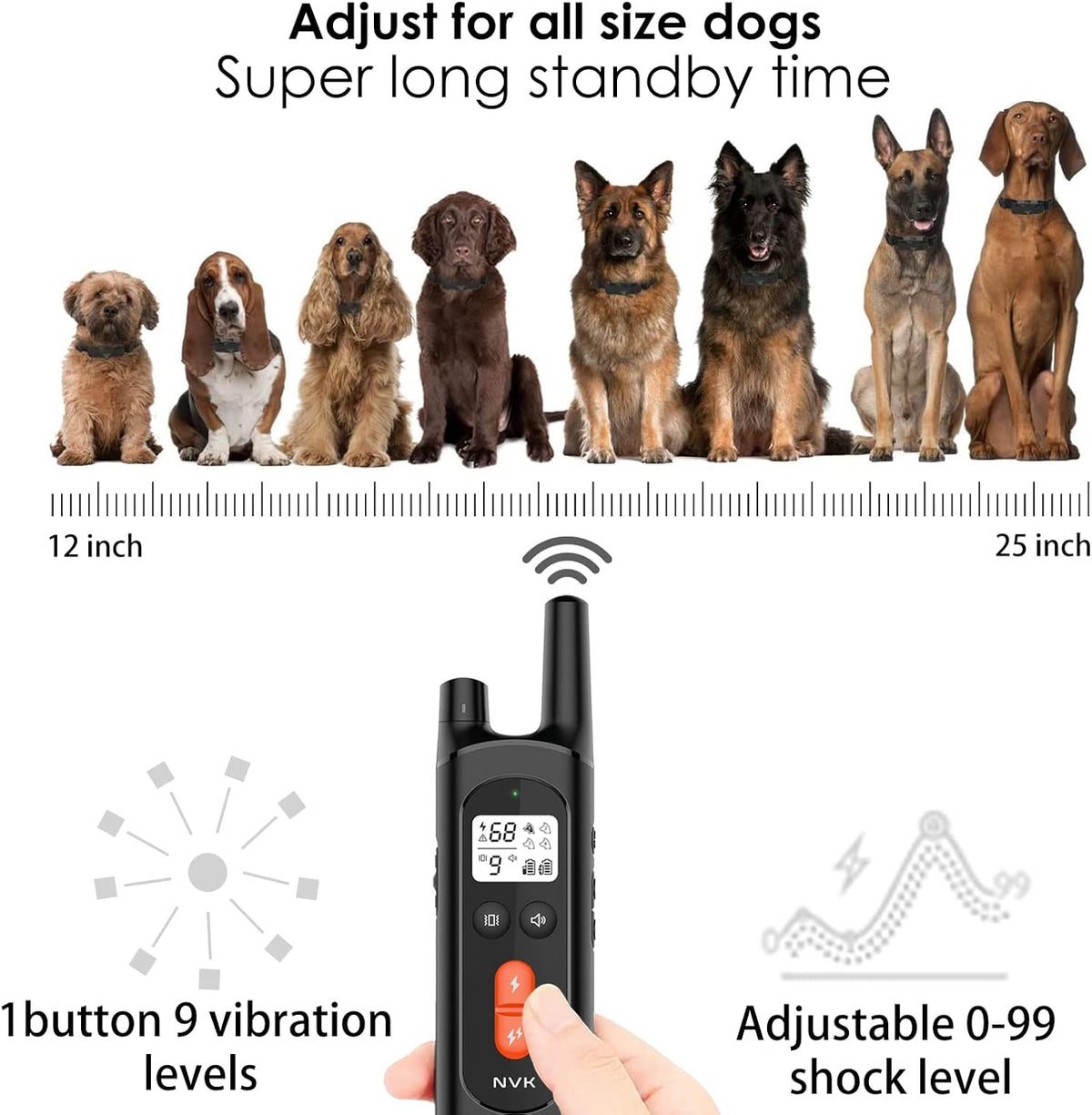 Rechargeable Dog Training Collar with Remote, 3 Modes, Waterproof, Pack of 2 R73197