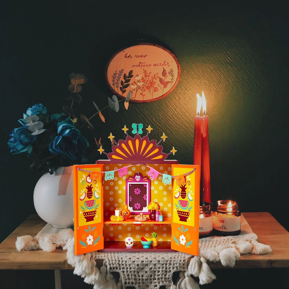 Wooden Multicolor Day of The Dead Box Set L263