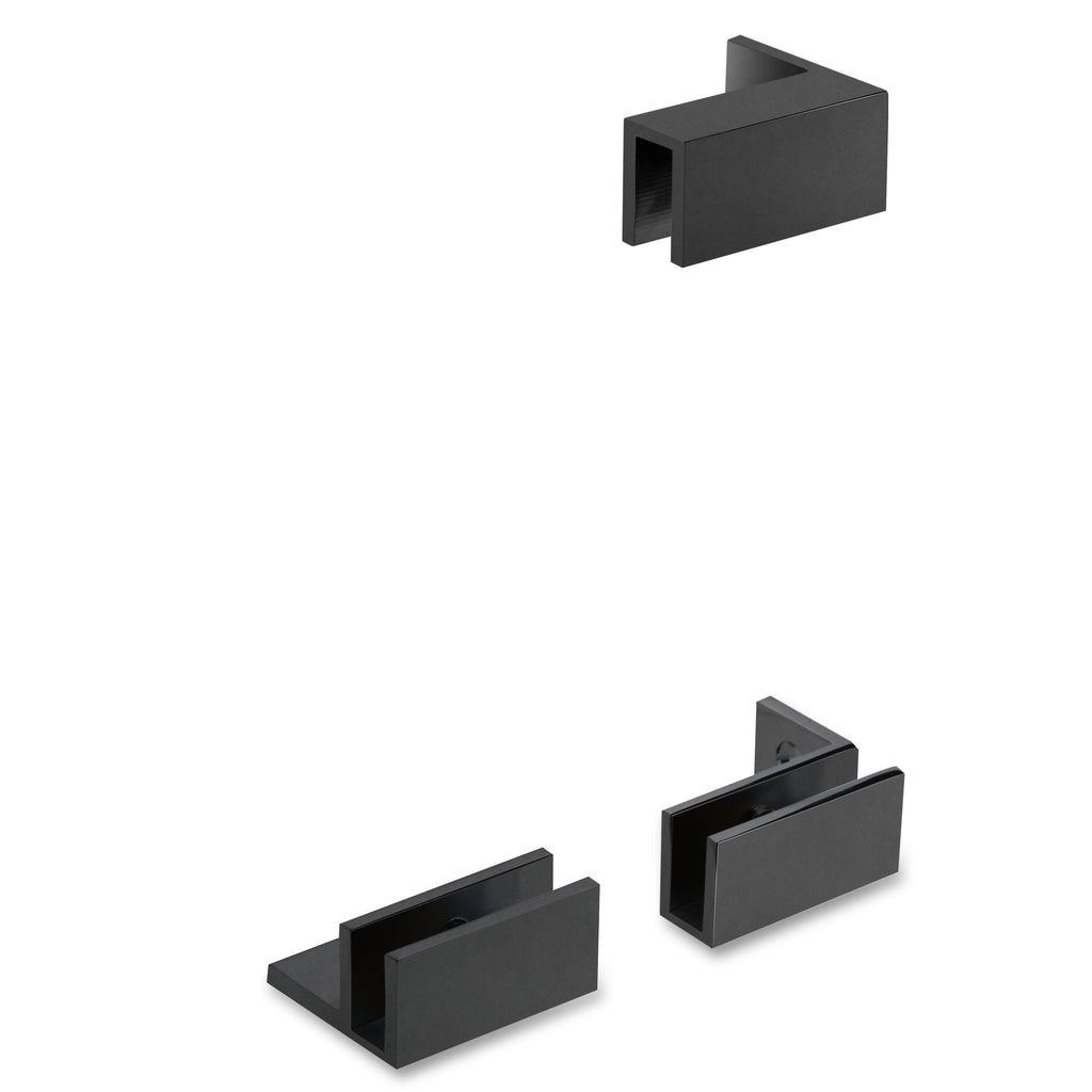 Matte Black Frameless Fixed Glass Shower Panel O662786