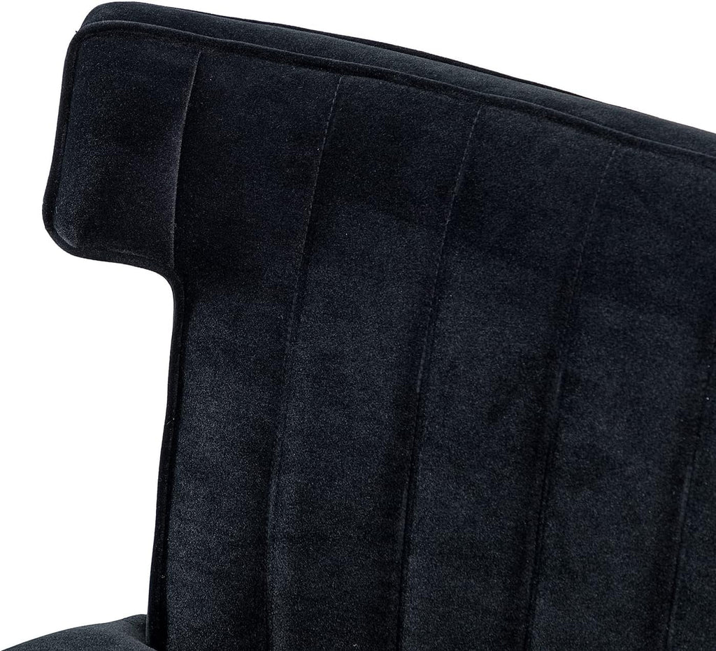 Velvet Upholstered Armless Loveseat Sofa with Golden Metal Legs C163