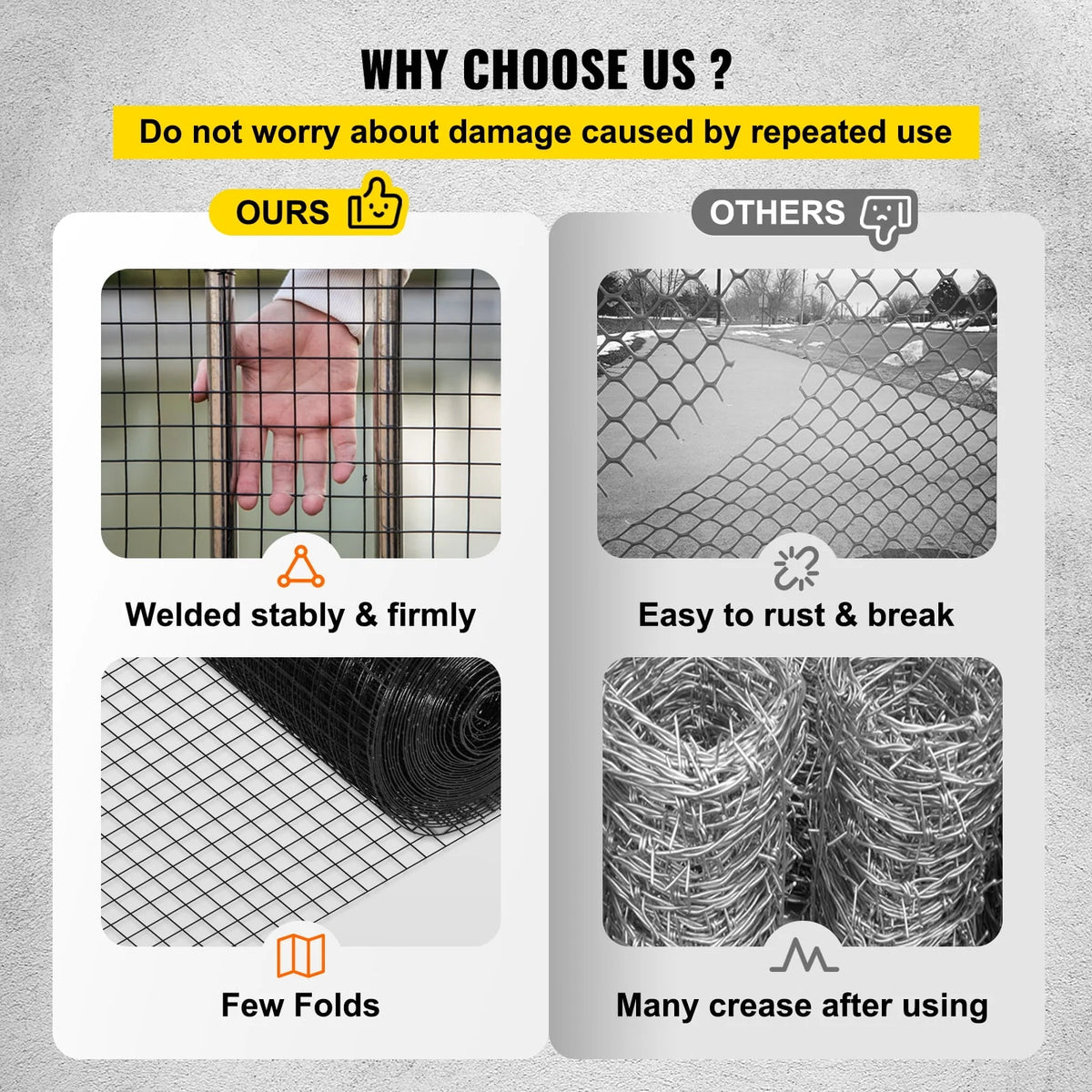 Welded Wire Fence Vinyl Coated 1x1 16 Gauge 48x50' I643385
