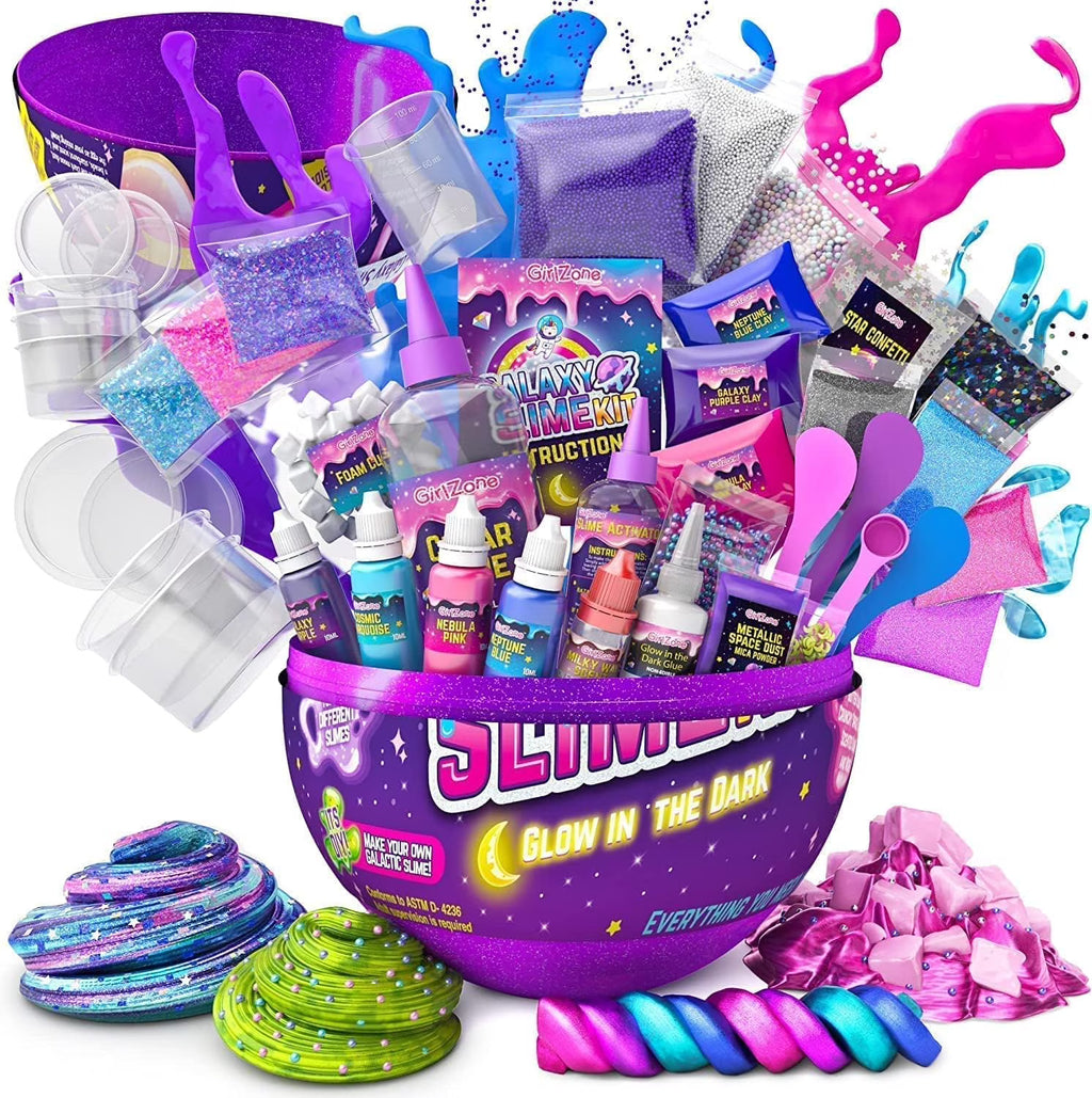 Egg Surprise Galaxy Slime Kit, 41 Pieces, 9.5 Inches High T2984
