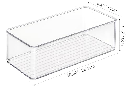 8 PACK Clear Stackable Storage Bins with Side Handles T905