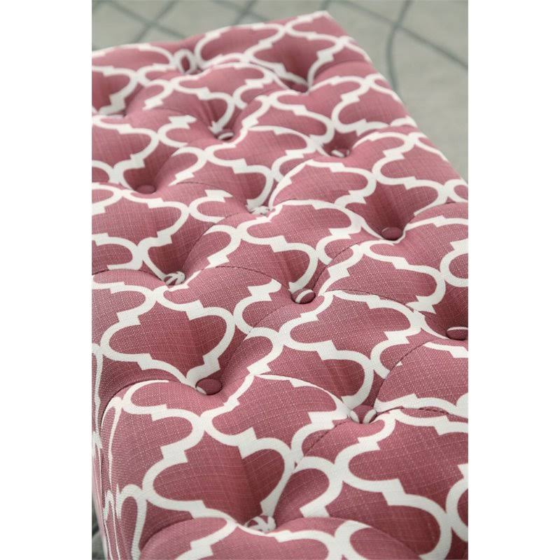 Red Fabric Storage Ottoman P851