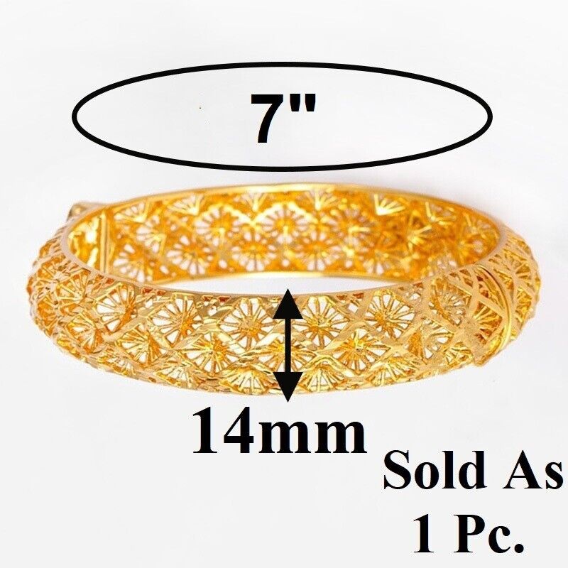 18k Gold Filled Over Silver Bangle Bracelet T647345