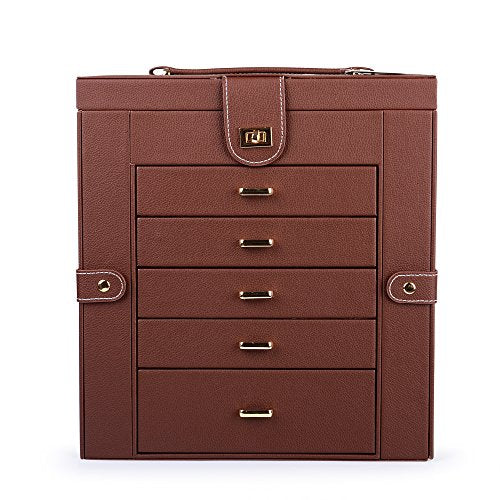 Extra Large 6 Tier 5 Drawers Jewelry Box with Mirror G529