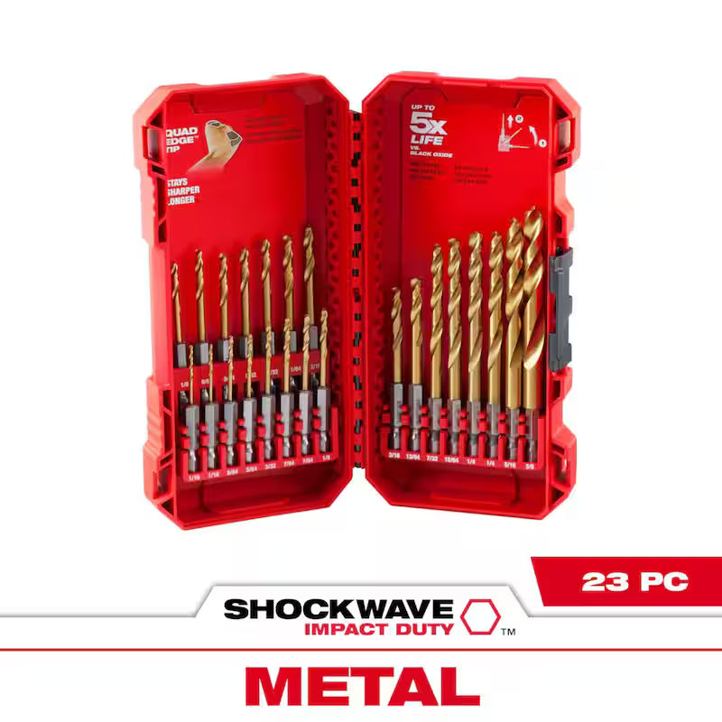 Titanium Twist Drill Bit Set 23-Piece X5256