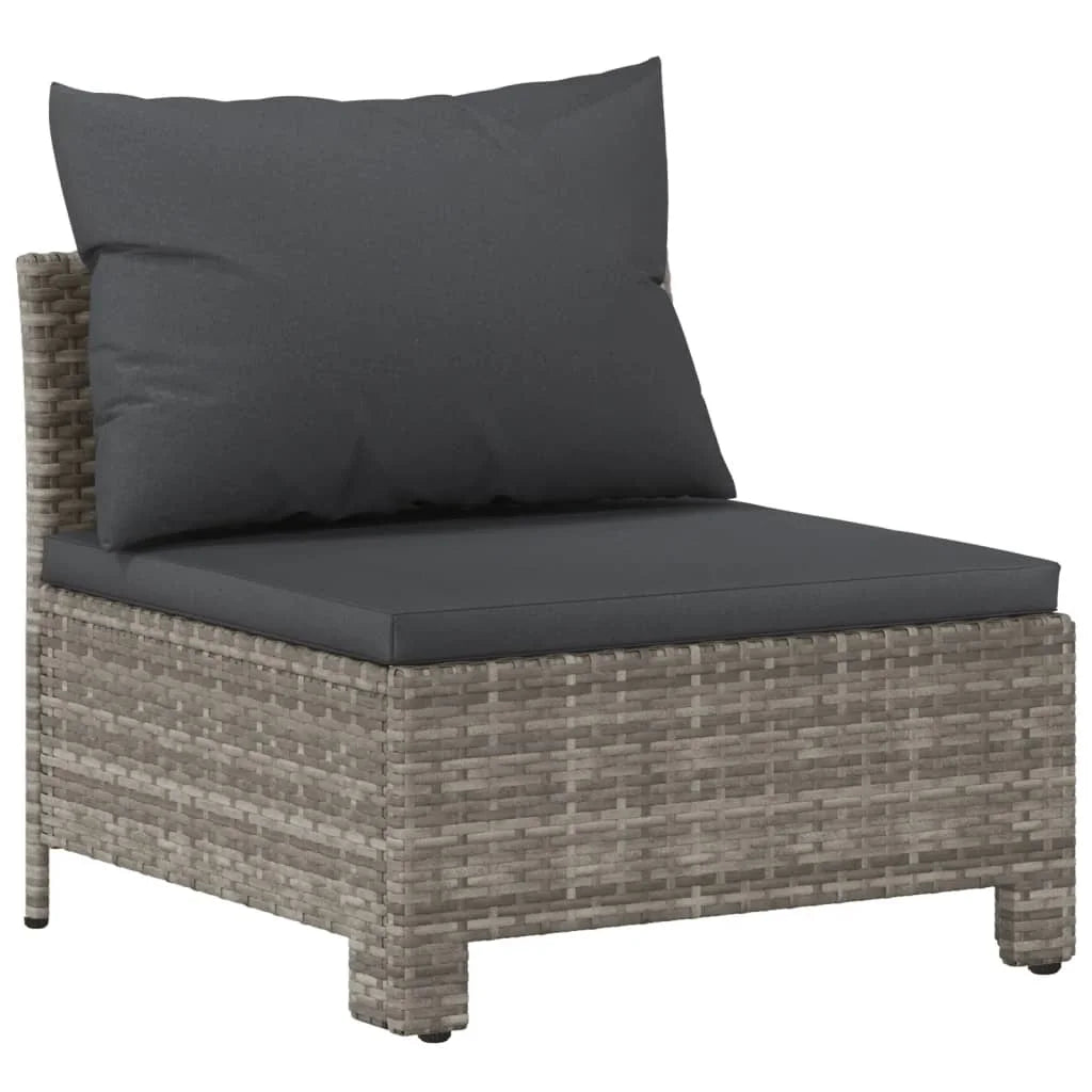 Gray Poly Rattan Patio Sofa with Cushion R855775