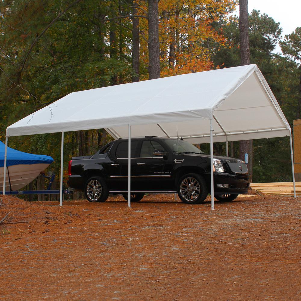 18 ft x 20 ft White Carport Canopy Cover Q786790