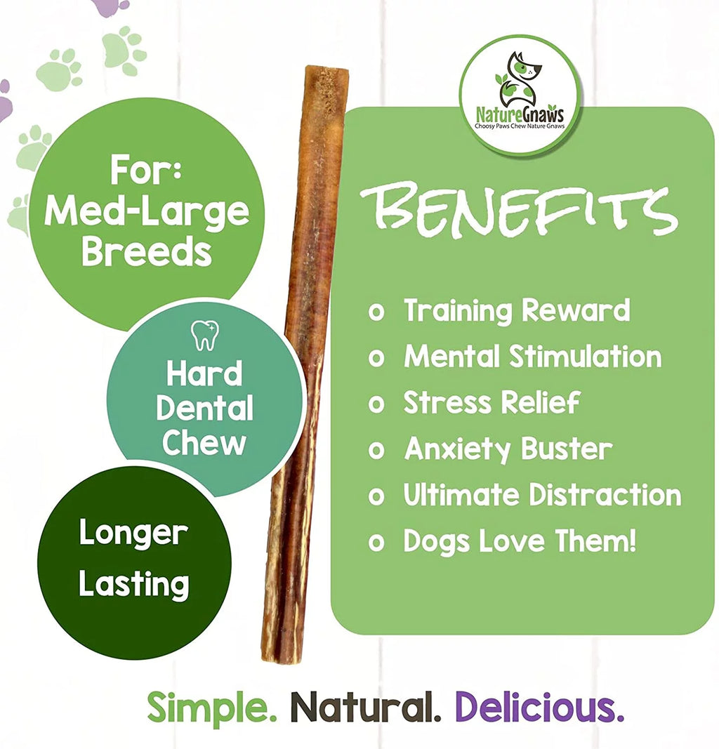 Large Beef Bully Sticks for Dogs 5 Count X262449