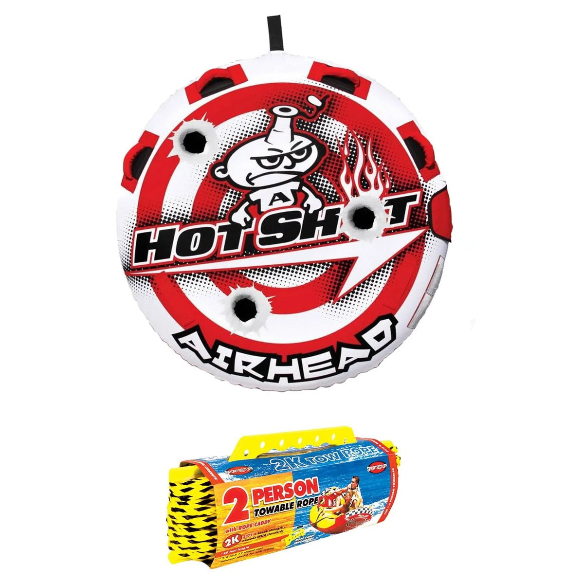 Inflatable Round Single Rider Towable Tube with Tow Rope S40354