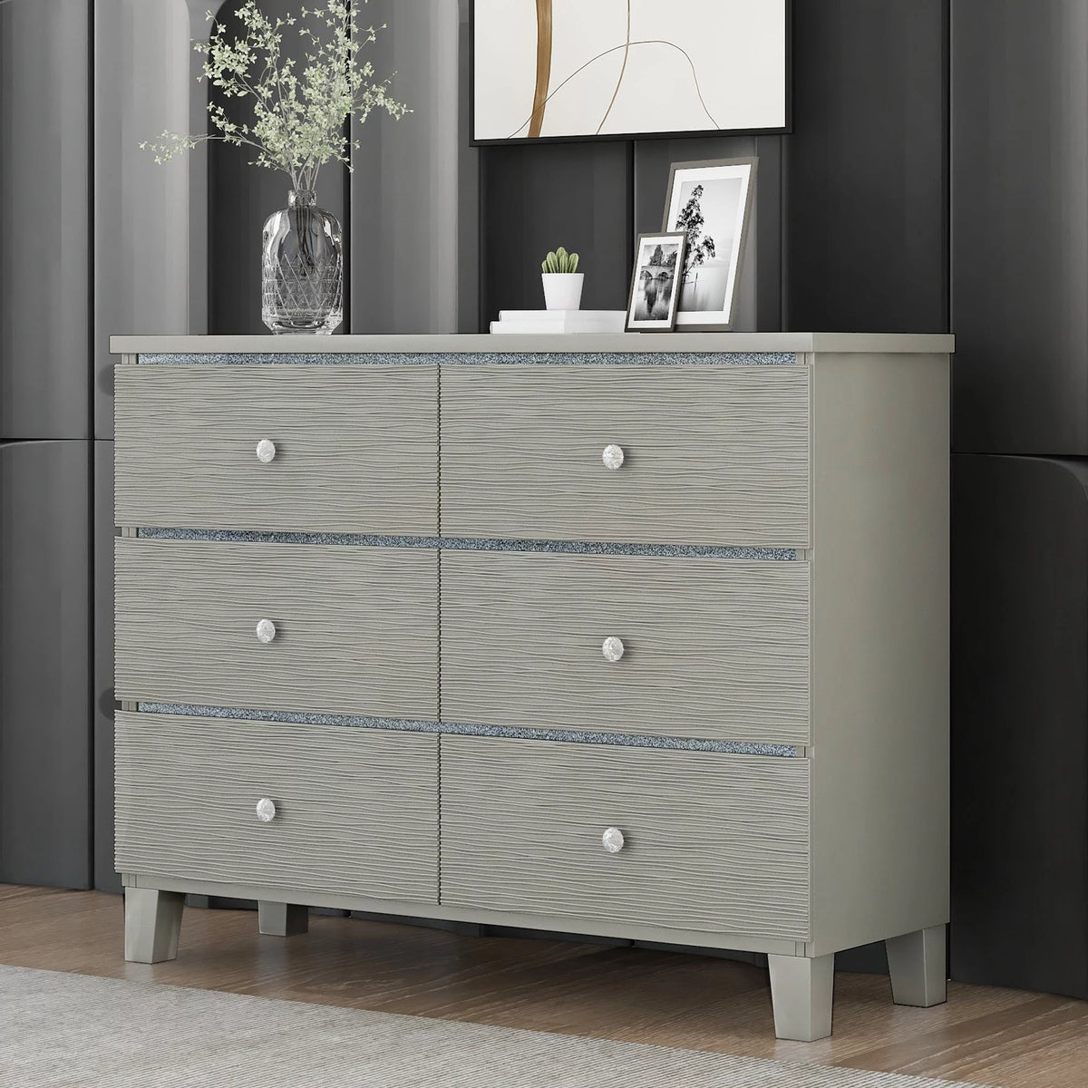 Silverwood Dresser with Crystal Accents L90157