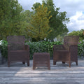 Faux Rattan Wicker Lounge Chairs and Side Table M4096