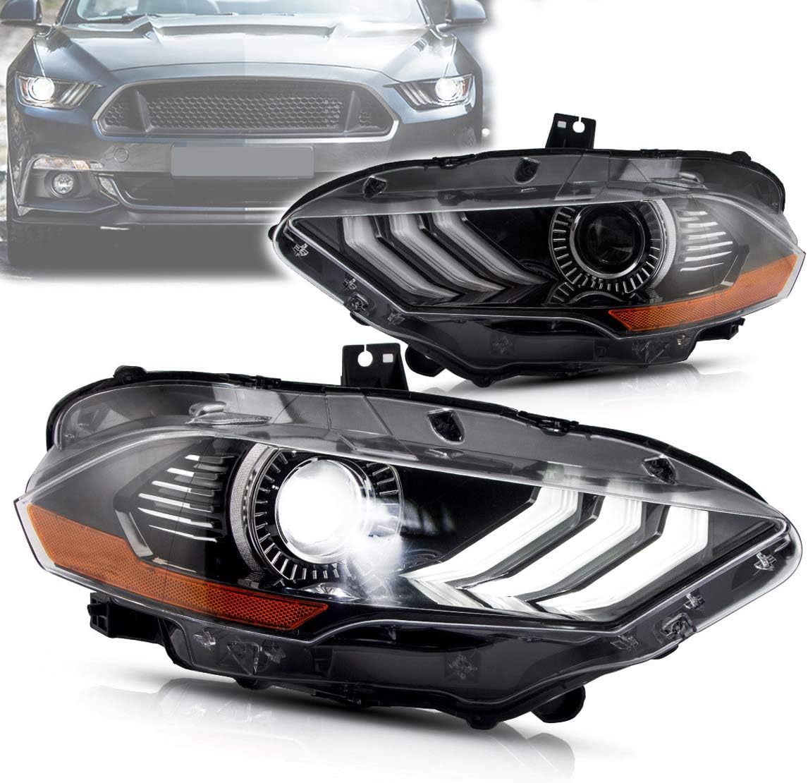 LED Dual Beam Projector Headlights with Sequential Turn Signal I3449
