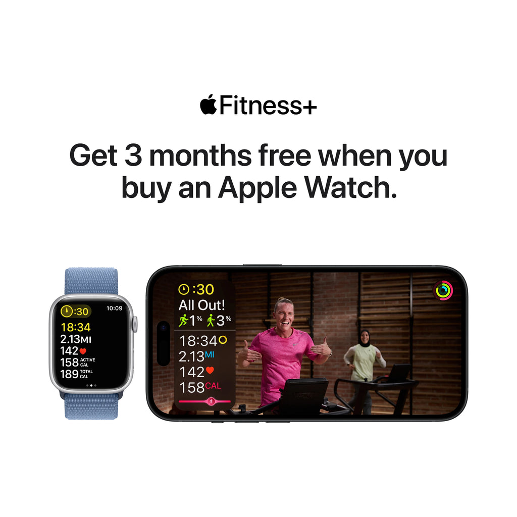 Silver Aluminum 40mm GPS Smartwatch with Storm Blue Sport Band K7936