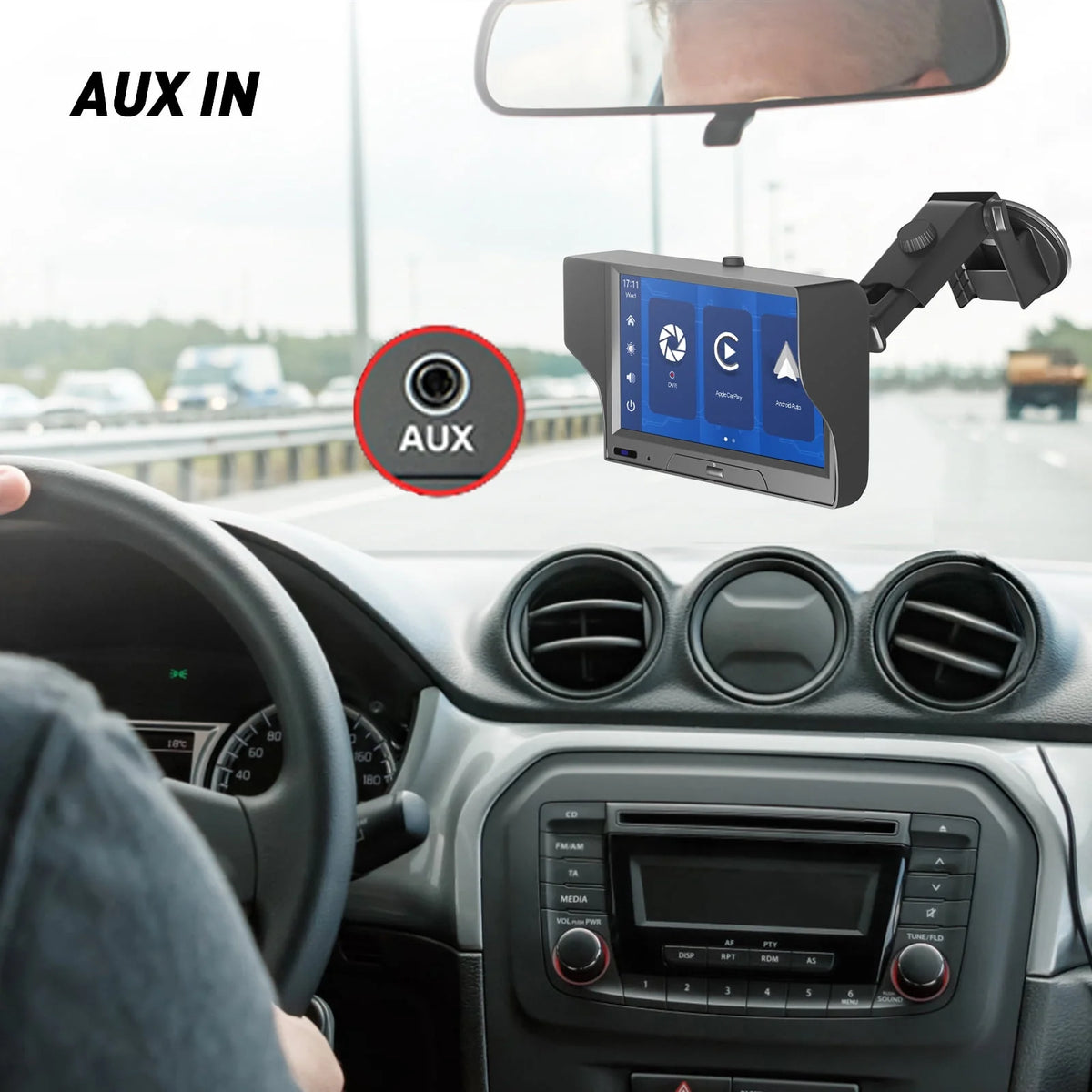 7 inch Touchscreen Wireless Apple Carplay Android Auto Dash Cam V732993