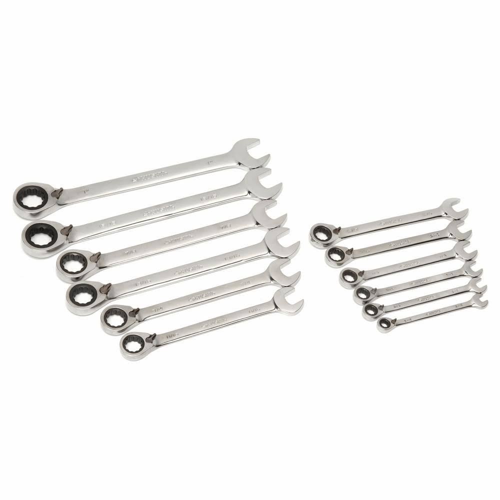 12-Piece SAE Reversible Ratcheting Wrench Set N4254