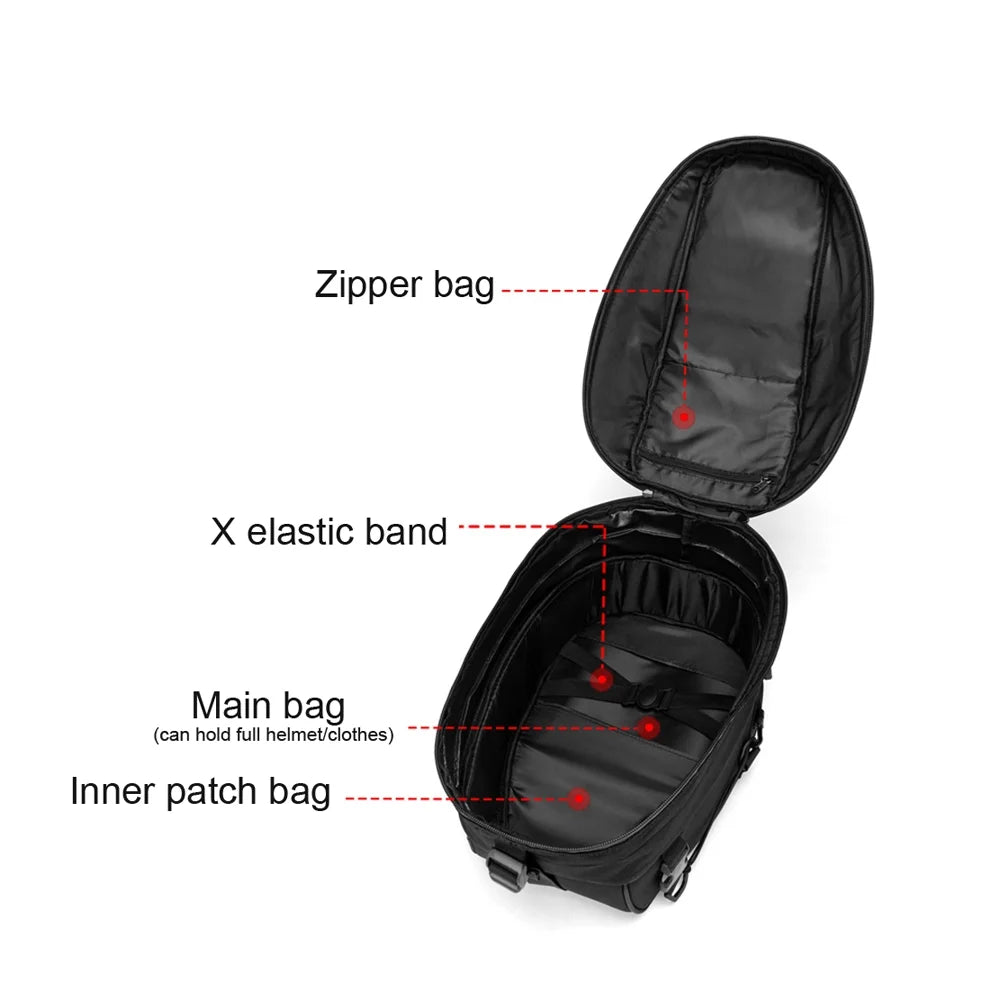 Motorcycle Tail Bag 30L-40L Waterproof Rear Seat Bag X896515