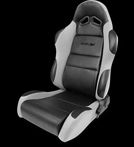 Gray Vinyl Velour Left Racing Seat R410