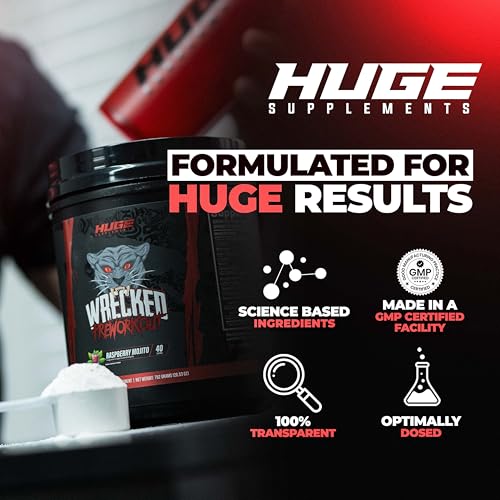 Wrecked Pre Workout, 10g L-Citrulline, 6.4g Beta Alanine, 5g Tyrosine, 1g Alpha GPC, 375mg Caffeine A68806