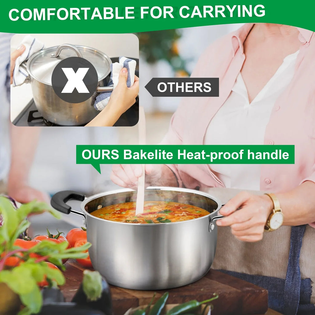 6 Quart Stainless Steel Stock Pot with Glass Lid O737193