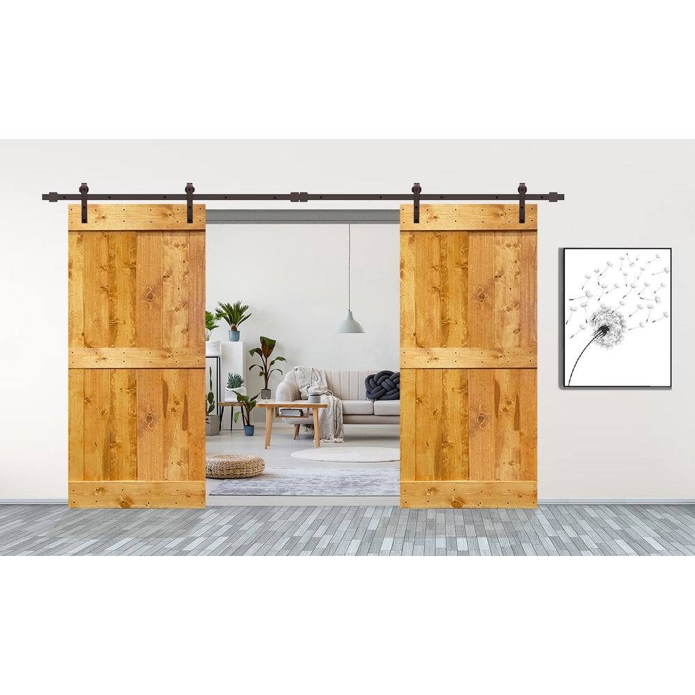 Stained Double Barn Door with Hardware Kit K150
