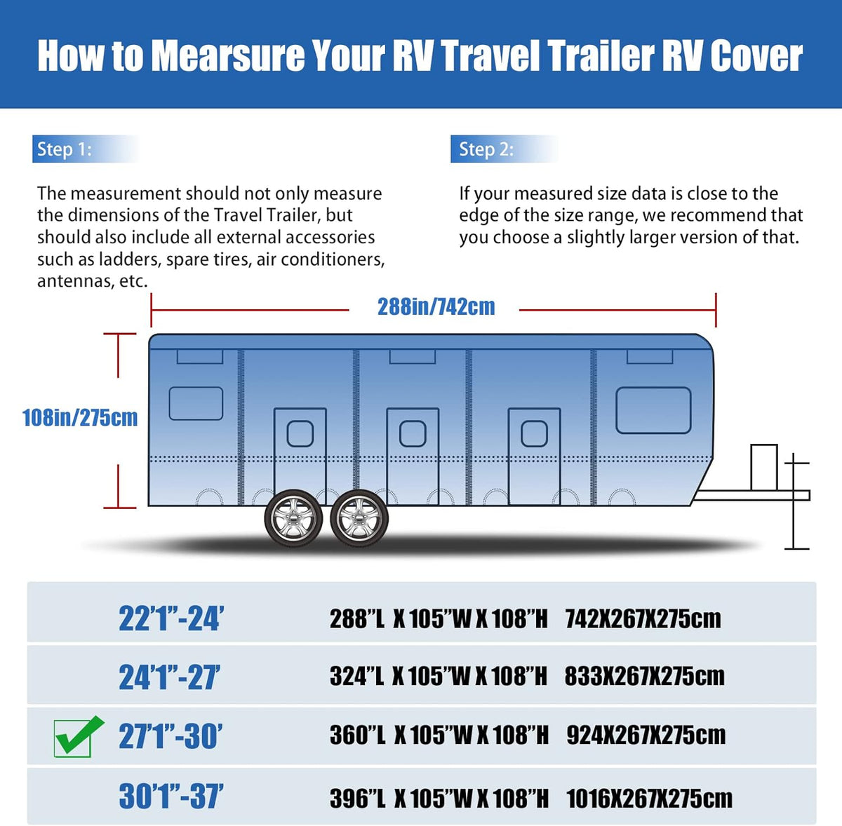 6 Layers Windproof Anti-Scratch UV Resistant RV Cover T803