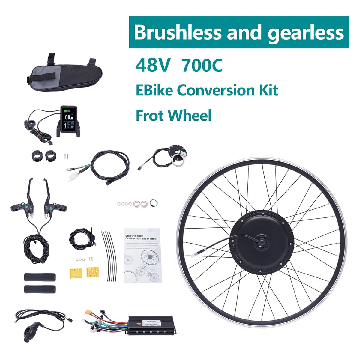 48V 1000W Electric Bicycle Front Hub Motor Conversion Kit S234915
