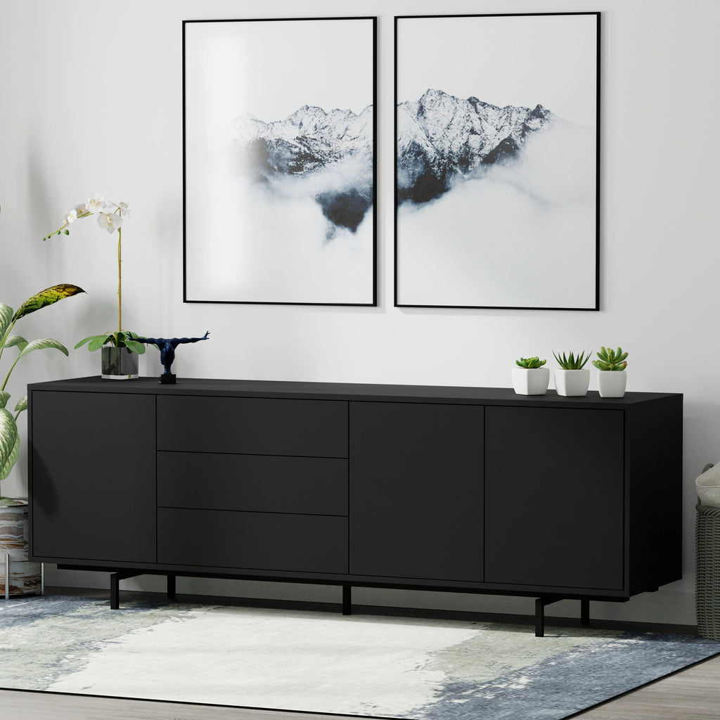 78" x 28" Highboy Modern TV Stand Cabinet And Sideboard H884646