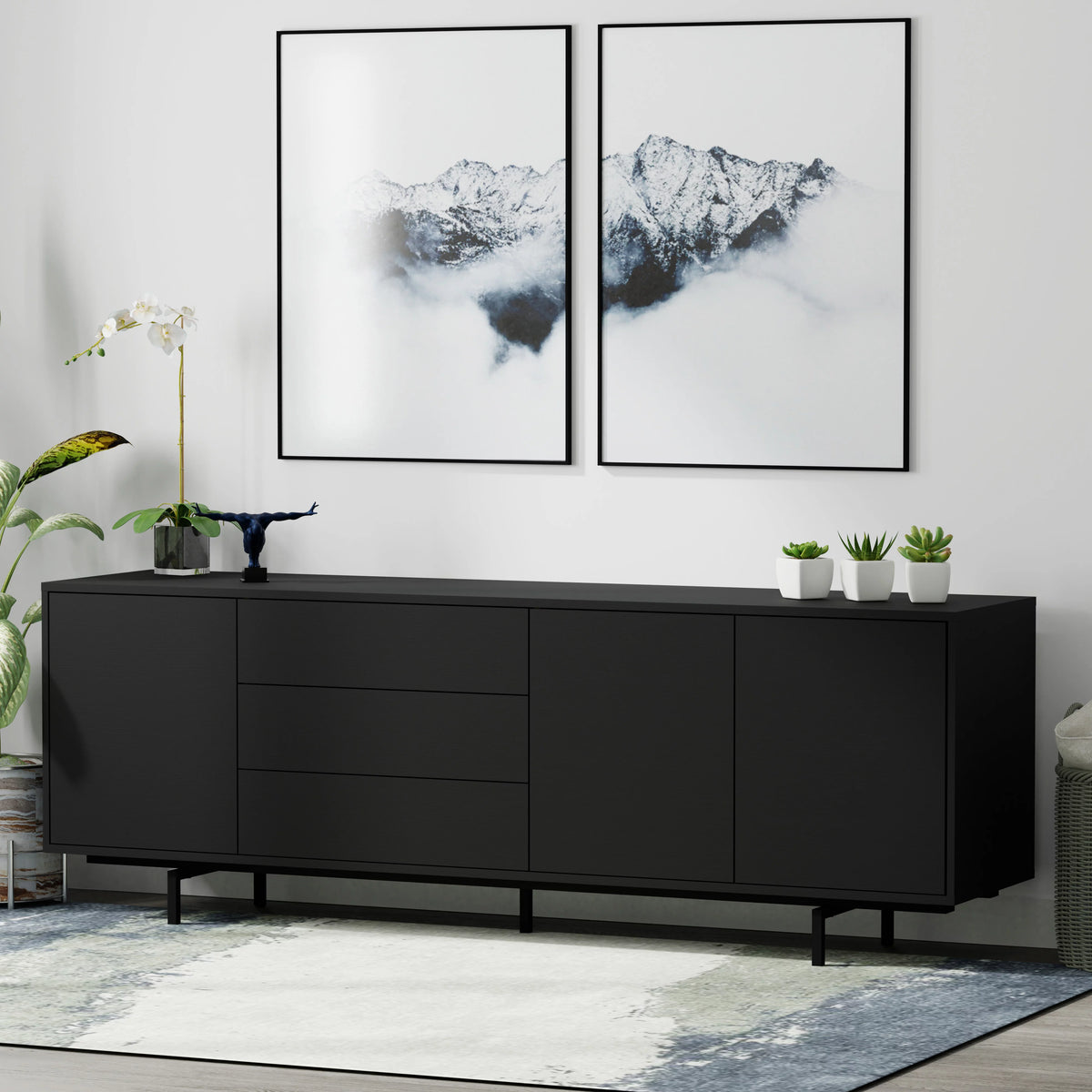 78" x 28" Highboy Modern TV Stand Cabinet And Sideboard H884646