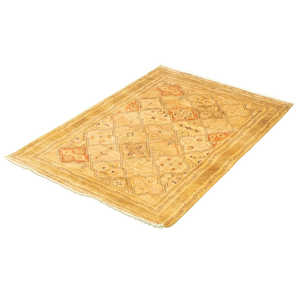 Hand Knotted Ivory Wool Rug E6476
