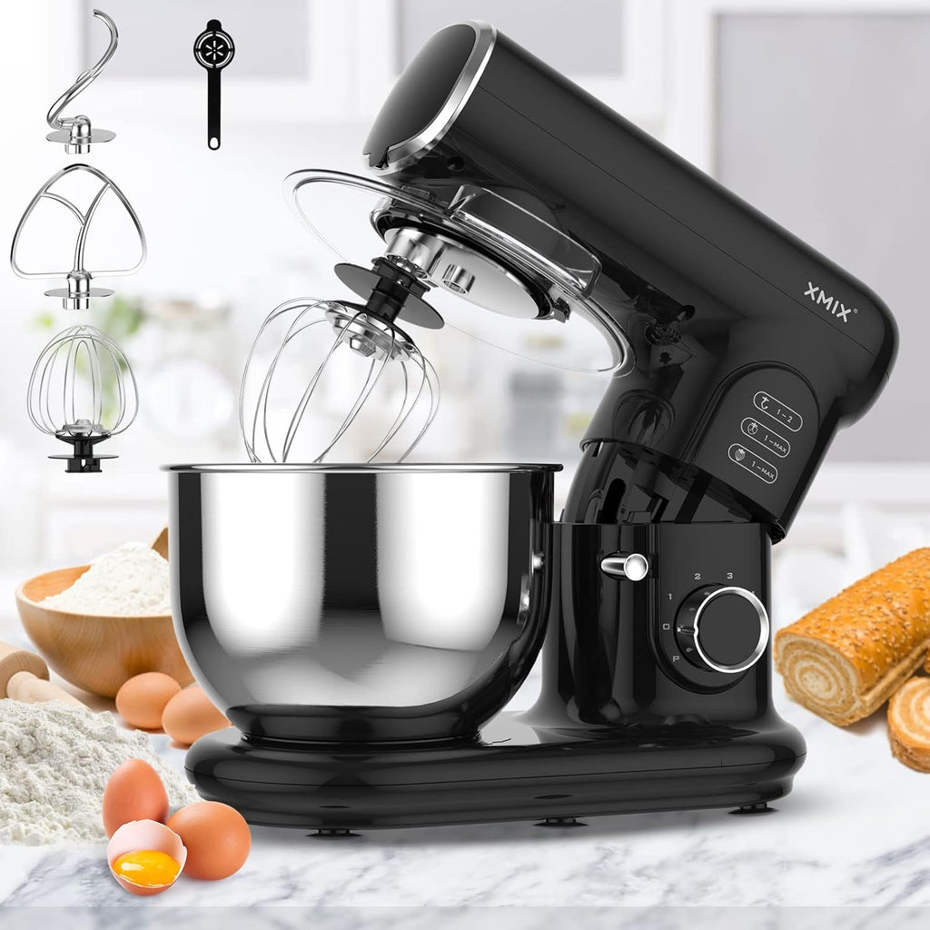 6-Speed 500W Tilt-Head Stand Mixer with Stainless Steel Bowl A558