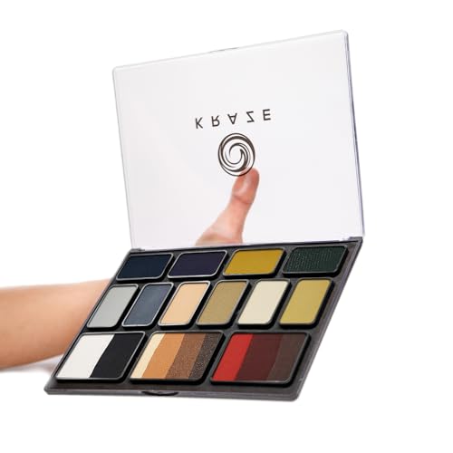 12 Color Water Activated Face Paint Palette with 2 Brushes B488