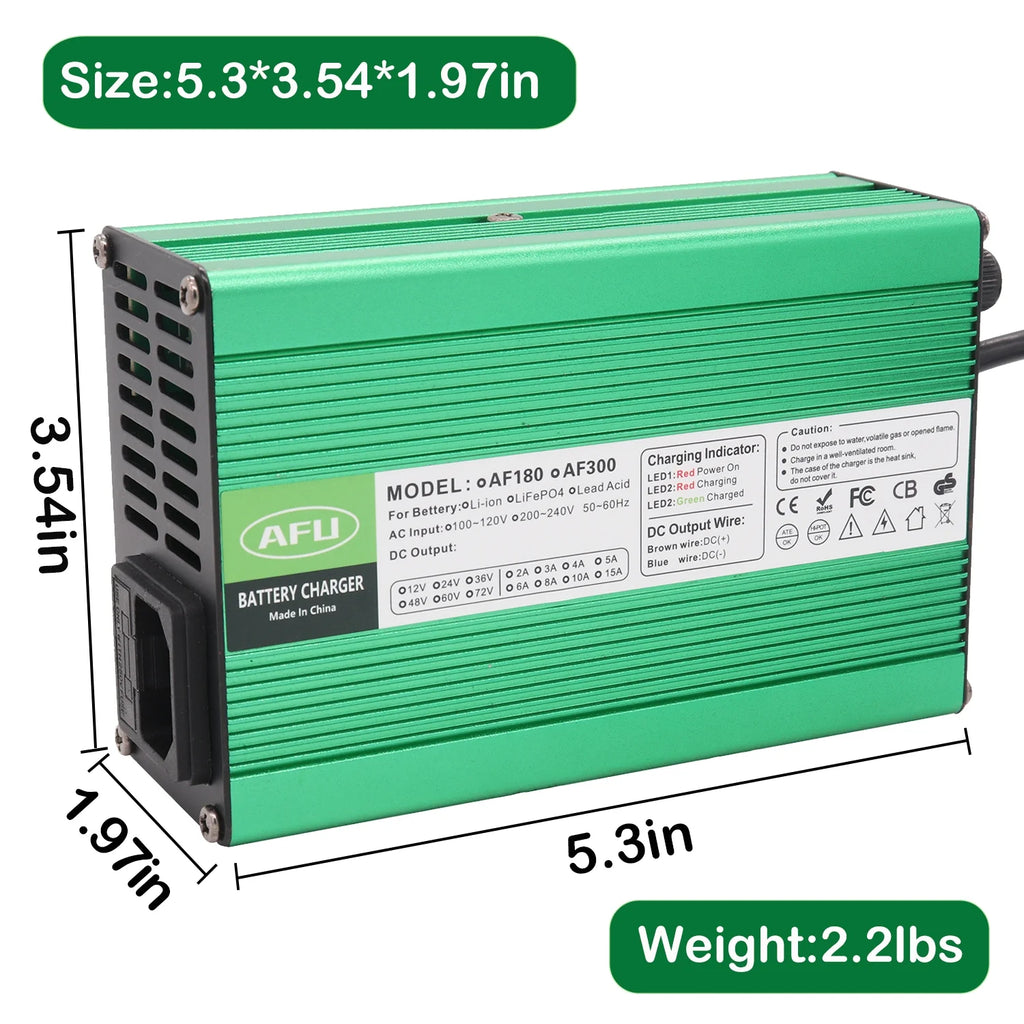 54.6V 4A Smart Lithium Battery Charger For 13S 48V Lipo Li-ion Battery With Cooling Fan Z22517