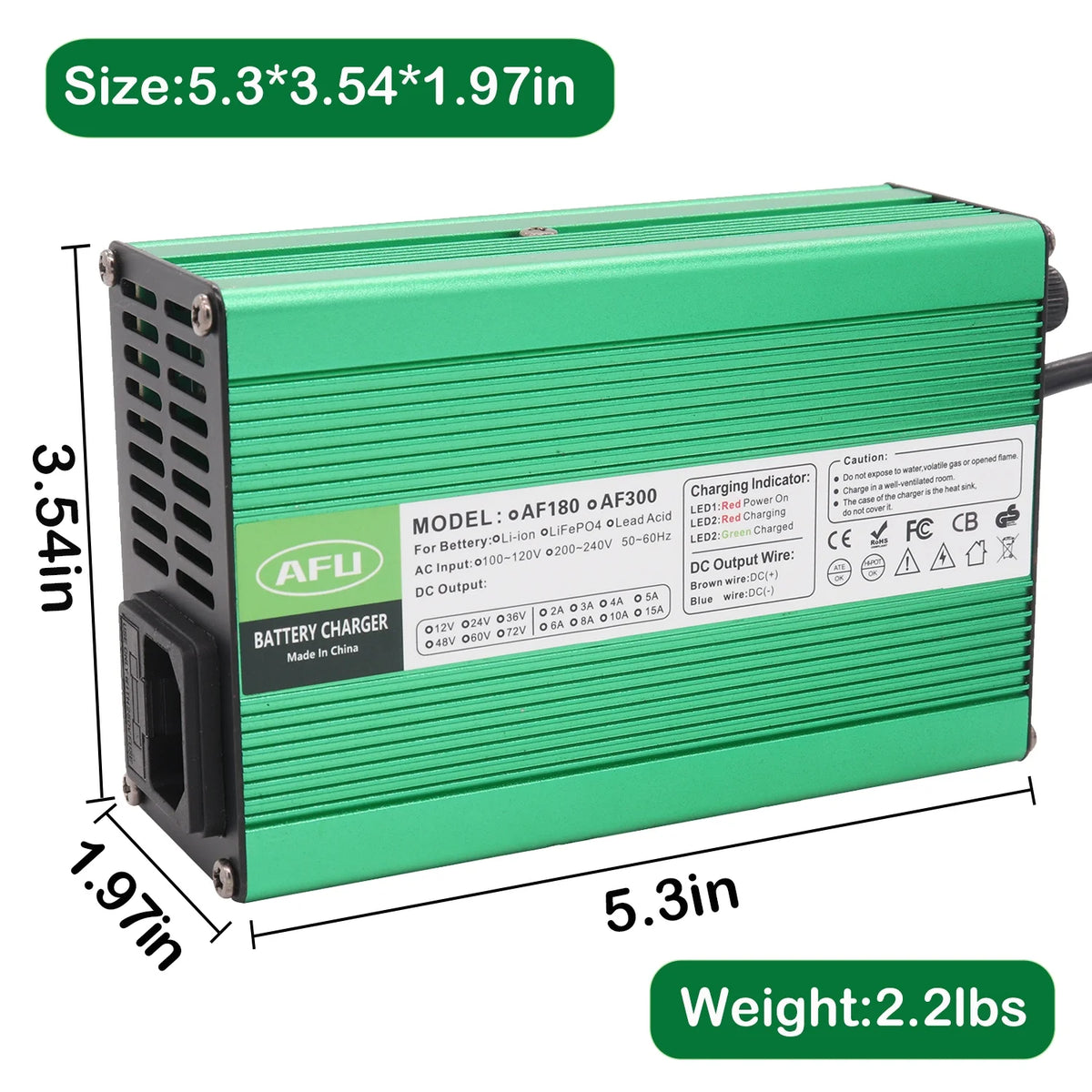 54.6V 4A Smart Lithium Battery Charger For 13S 48V Lipo Li-ion Battery With Cooling Fan Z22517